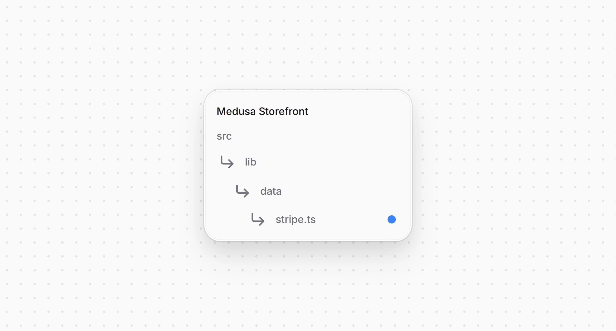 Структура каталогов витрины Medusa после создания файла с настройками Stripe