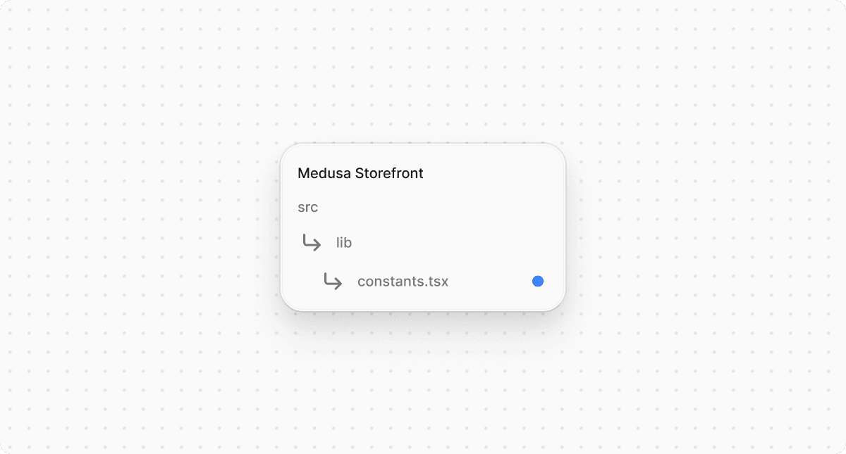 Структура проекта Medusa Storefront после обновления файла с константами