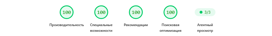 Результаты PageSpeed